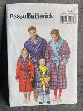 Butterick Misses Adult Child Robe B5830 Sewing Pattern Size Child 3-8 Adult S-XL